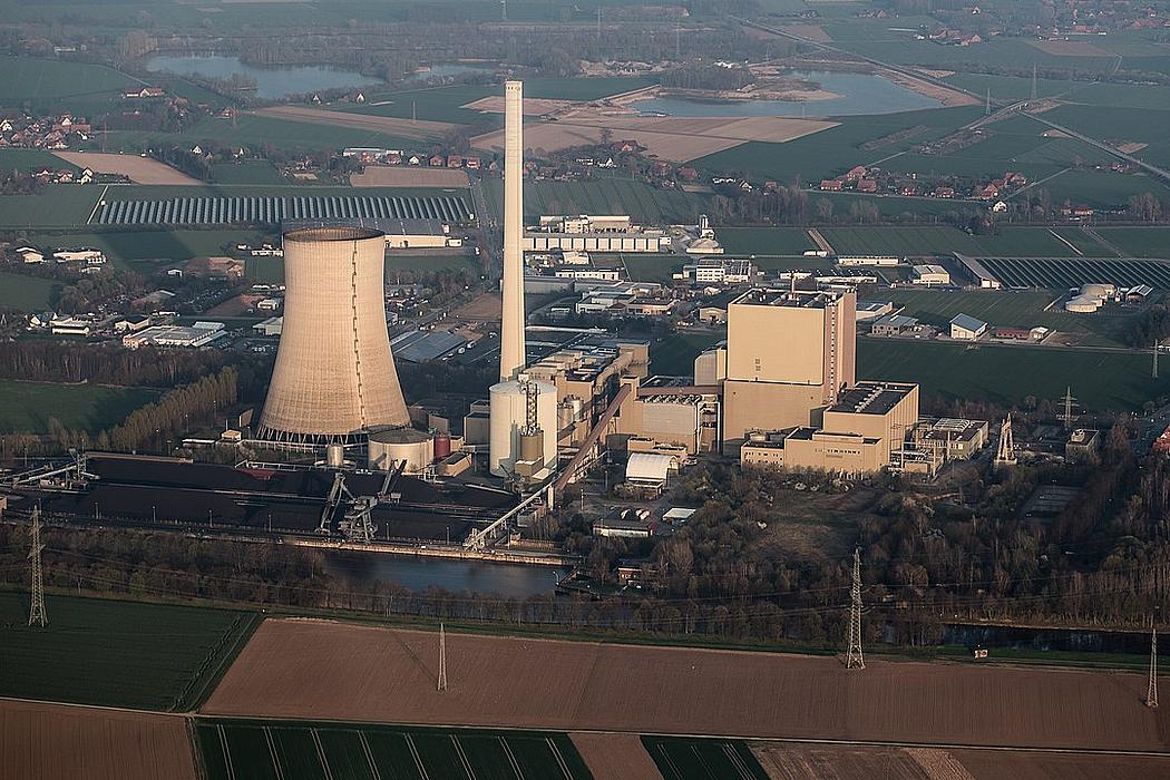 Luftbild des Steinkohlekraftwerks Heyden 4 in Lahde, Nordrhein-Westfalen