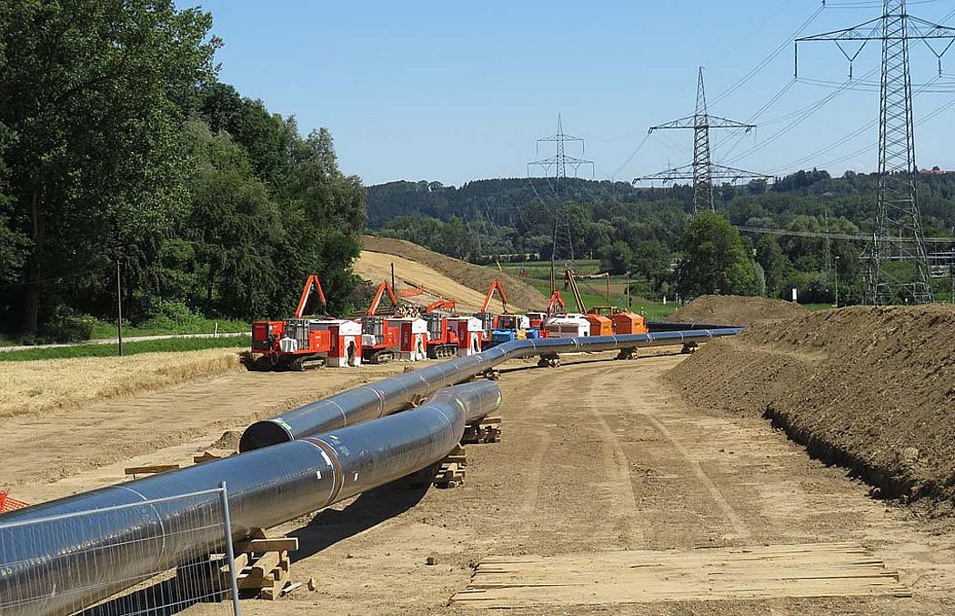 Baustelle einer Gaspipeline bei Forchheim