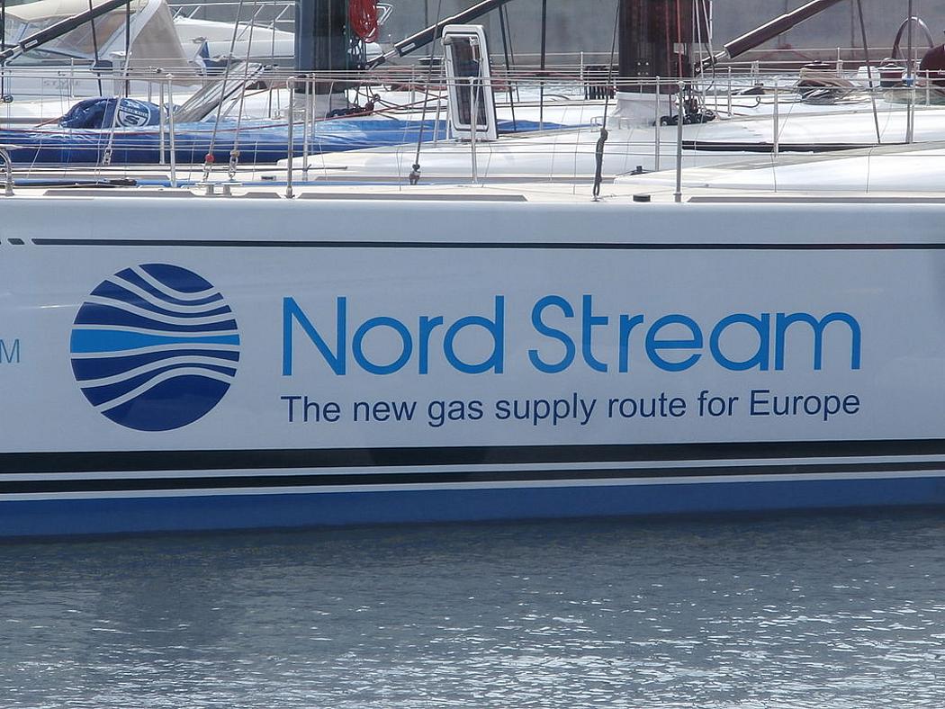 Schiff mit Aufschrift Nord Stream