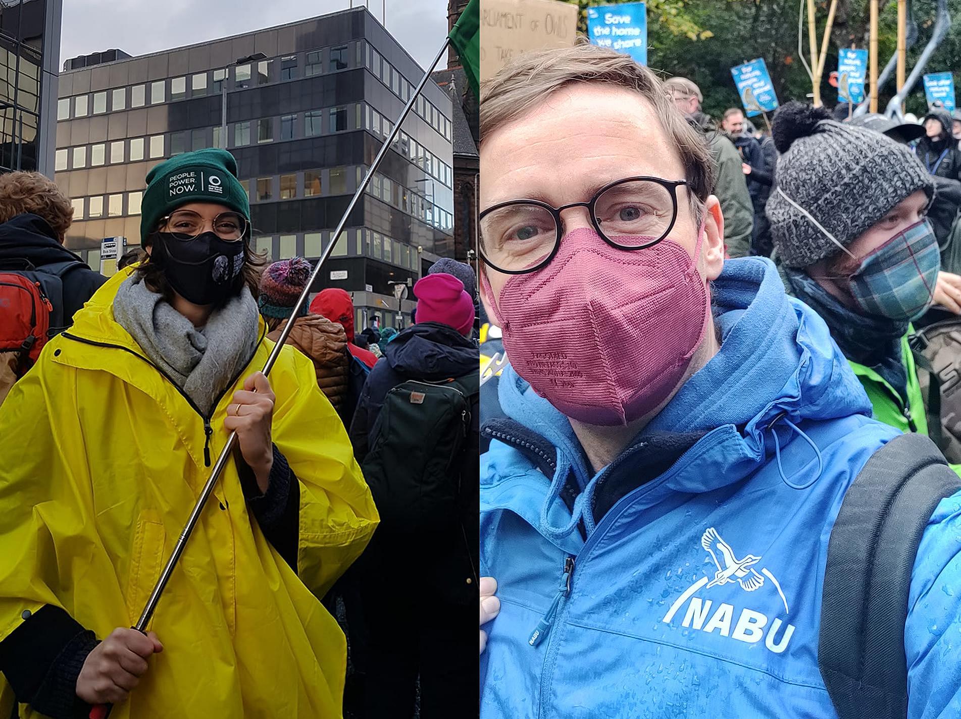 private Bilder von Demos mit Maske