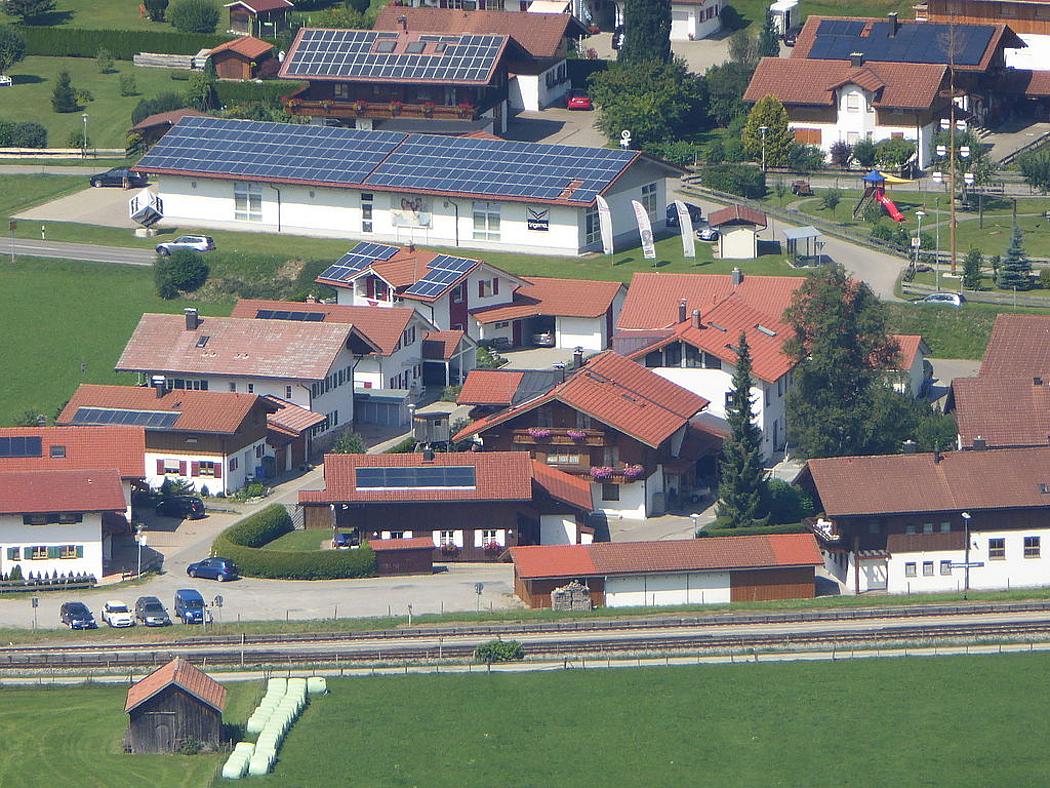 Solare Dachanlagen in Oberstorf.