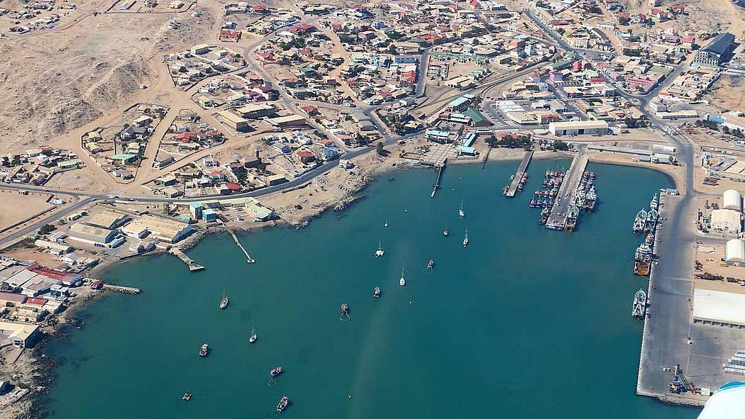 Luftaufnahme Hafen Lüderitz in Namibia