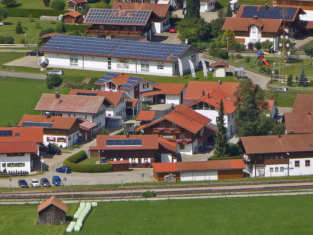 Solaranlagen auf den Dächern in Oberstdorf