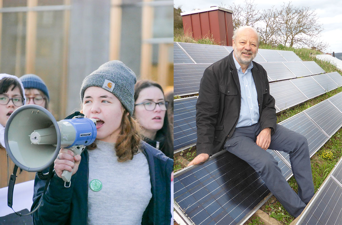 Fridays for Future-Aktivistin Annika Rittmann und Mitbegründer des EEG Hans-Josef Fell